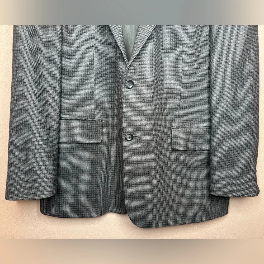 Oscar De La Renta Herringbone Classic Sport Coat Blazer Men's 44R 100% Wool